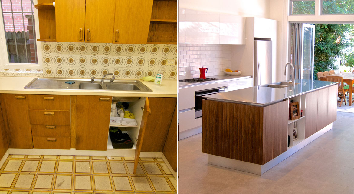 kitchen renovation before and after